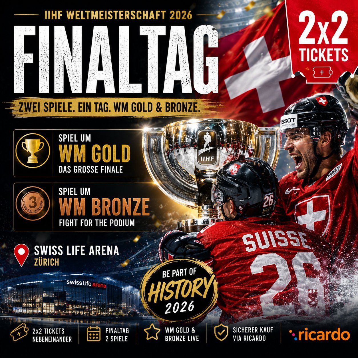 Biglietti: Final 2x2 Gold & Bronze WM Ticket – Nuovo e nell'imballaggio originale da Rehetobel venduto da Shinehislight