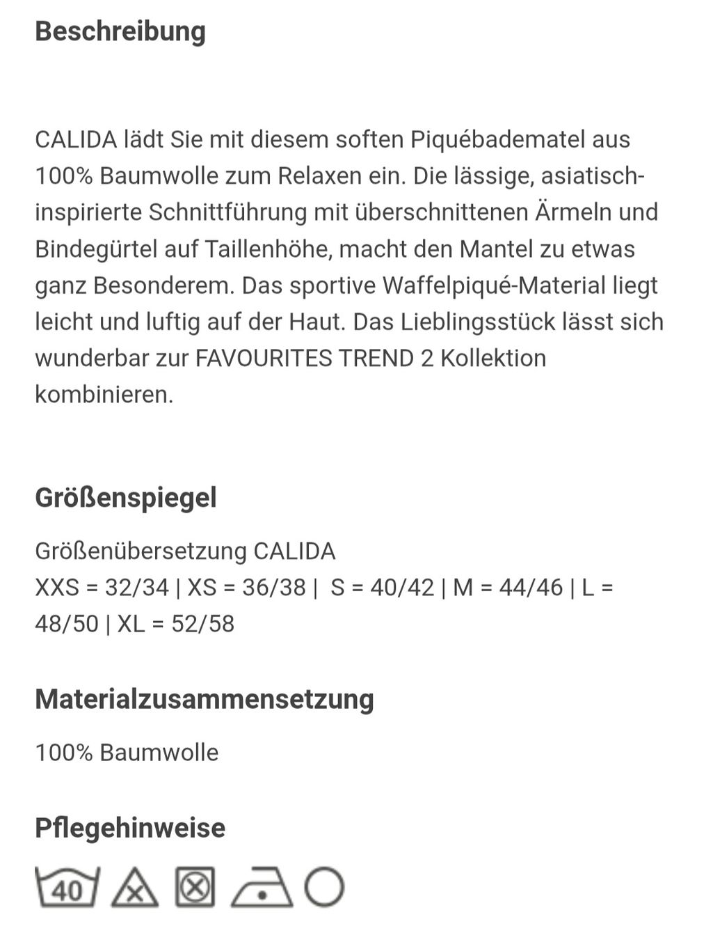 Calida Peignoirs: Bademantel Calida – D'occasion à Sissach par DenJoe 6