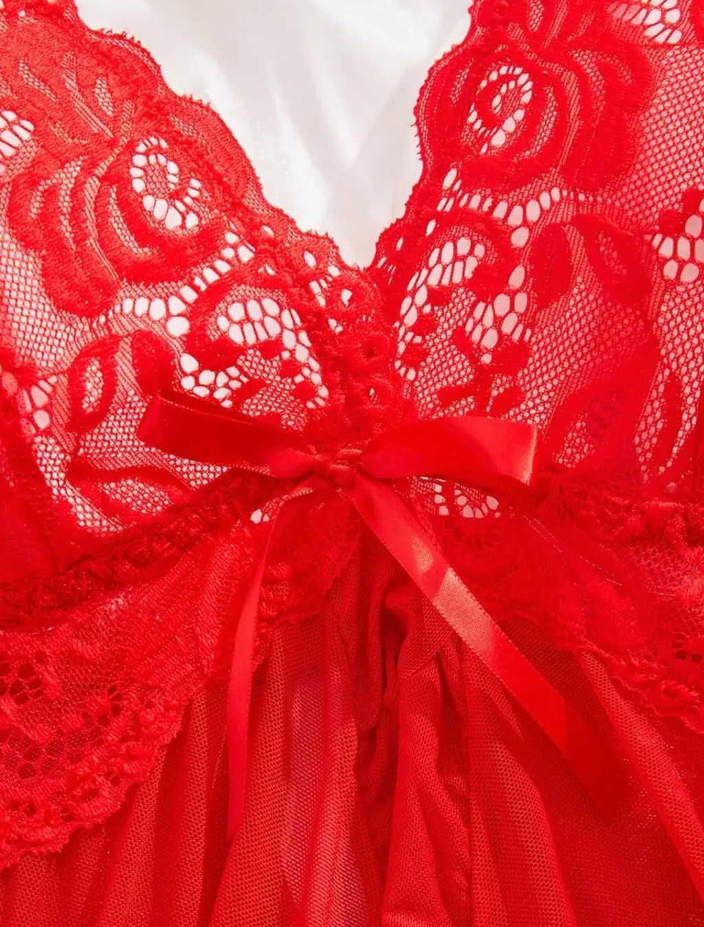 Altra biancheria intima: Negligee-Spitzennachthemd-String-Spitzen Slip-Rot - Grösse S – Nuovo (secondo la descrizione) da Teufenthal AG venduto da MeineSchatztruhe 2