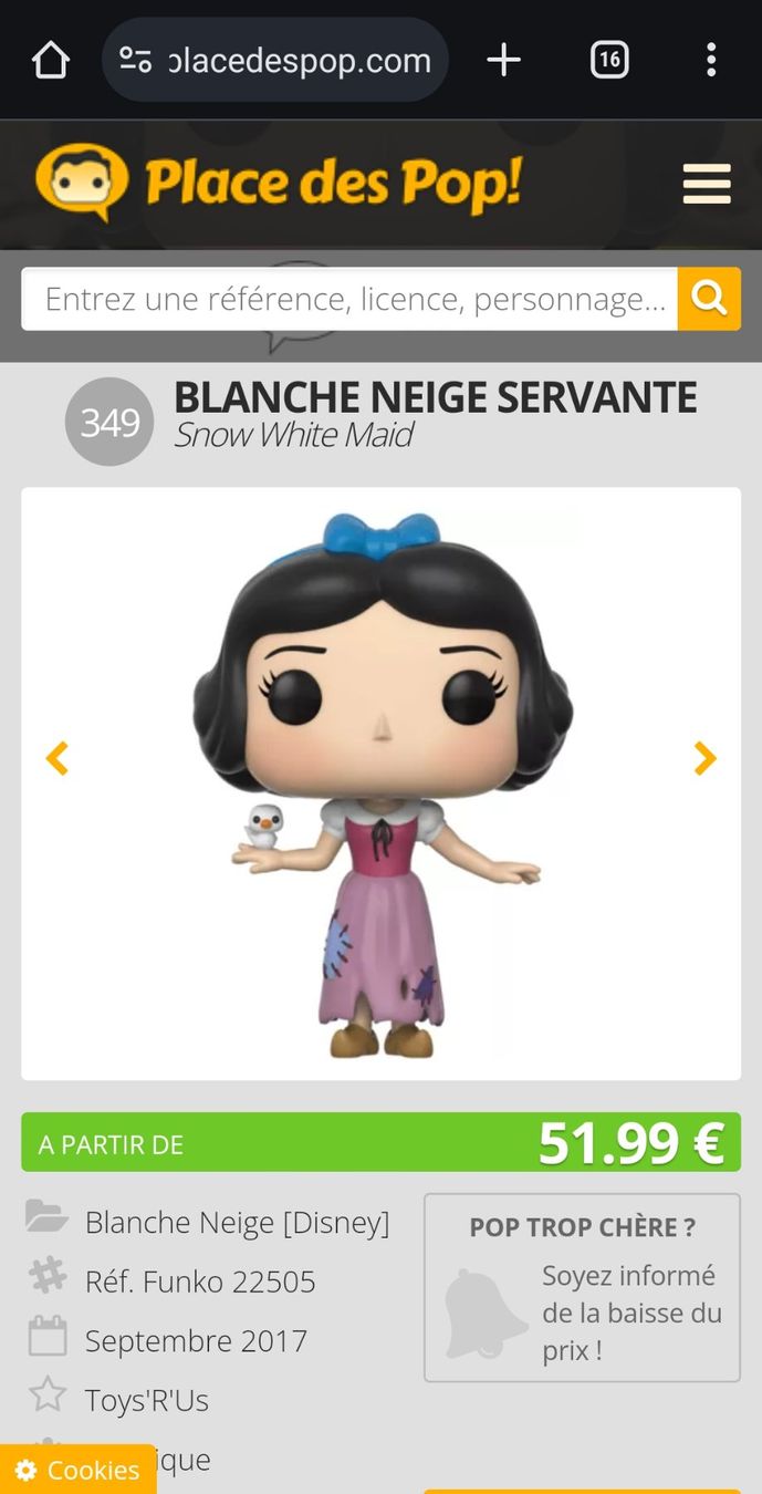 Giocattoli: FUNKO POP - Blanche-Neige 349 – Usato da Riaz venduto da Murielbhs 1