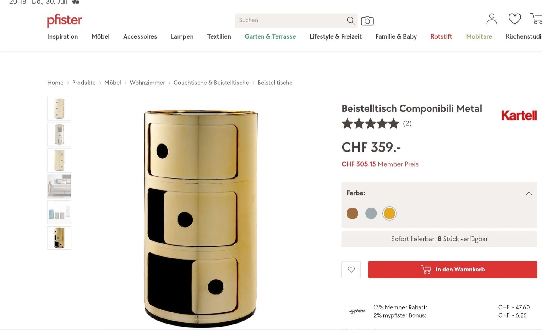 Kartell Kommoden: Beistelltisch Componibili von Kartell  – Gebraucht aus Zwingen von fischli1504 3