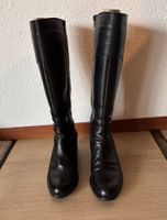 Bottes fourrées en cuir noir, extensibles aux mollets, T 37
