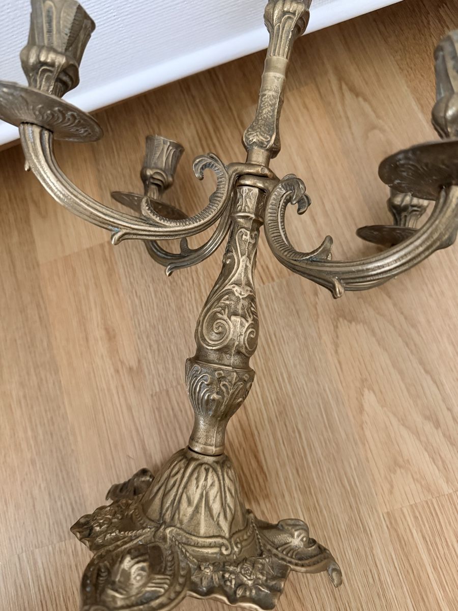 Kerzenständer: Schwerer 5-armiger Kerzenständer aus Messing – Gebraucht aus Weiningen ZH von MelVintage 3