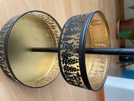 Etagere 2 Etagen Weihnachten gold-schwarz