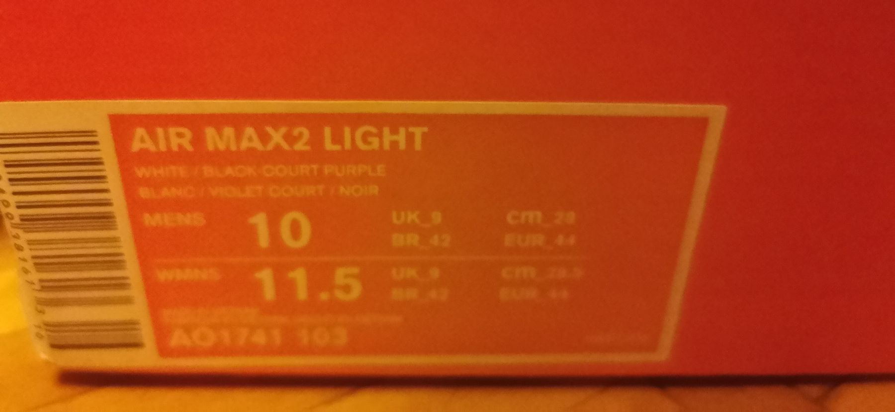 Herrenschuhe: Air max 2 light – Neu und originalverpackt aus Genève von vins50