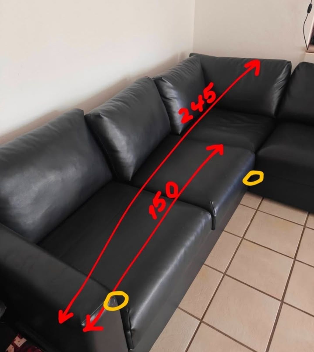 Sofas: Corner Sofa in Black Leather Look – D'occasion à Oberengstringen par kar_zsh6 3