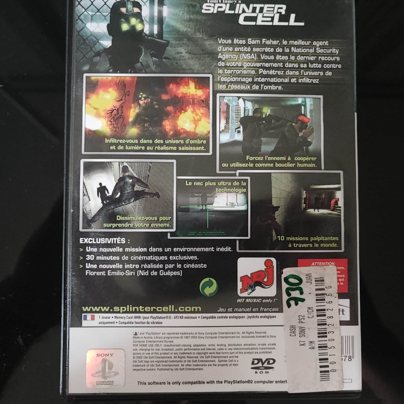 Sony Giochi: Playstation 2 - Tom Clancy's Splinter Cell - Top Spiel! PS2 – Usato da Dübendorf venduto da kb86_MOVIE 1