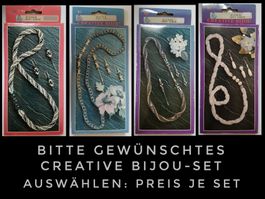 Creativ Bijou-Set in 4 Sorten (Halskette,Ohrstecker,Brosche)