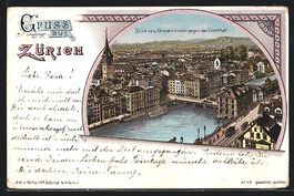 Litho Zürich, Blick vom Grossmünster g