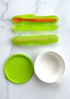 Tupperware Kinder Behälter plus 2 Baby Löffel mit Box