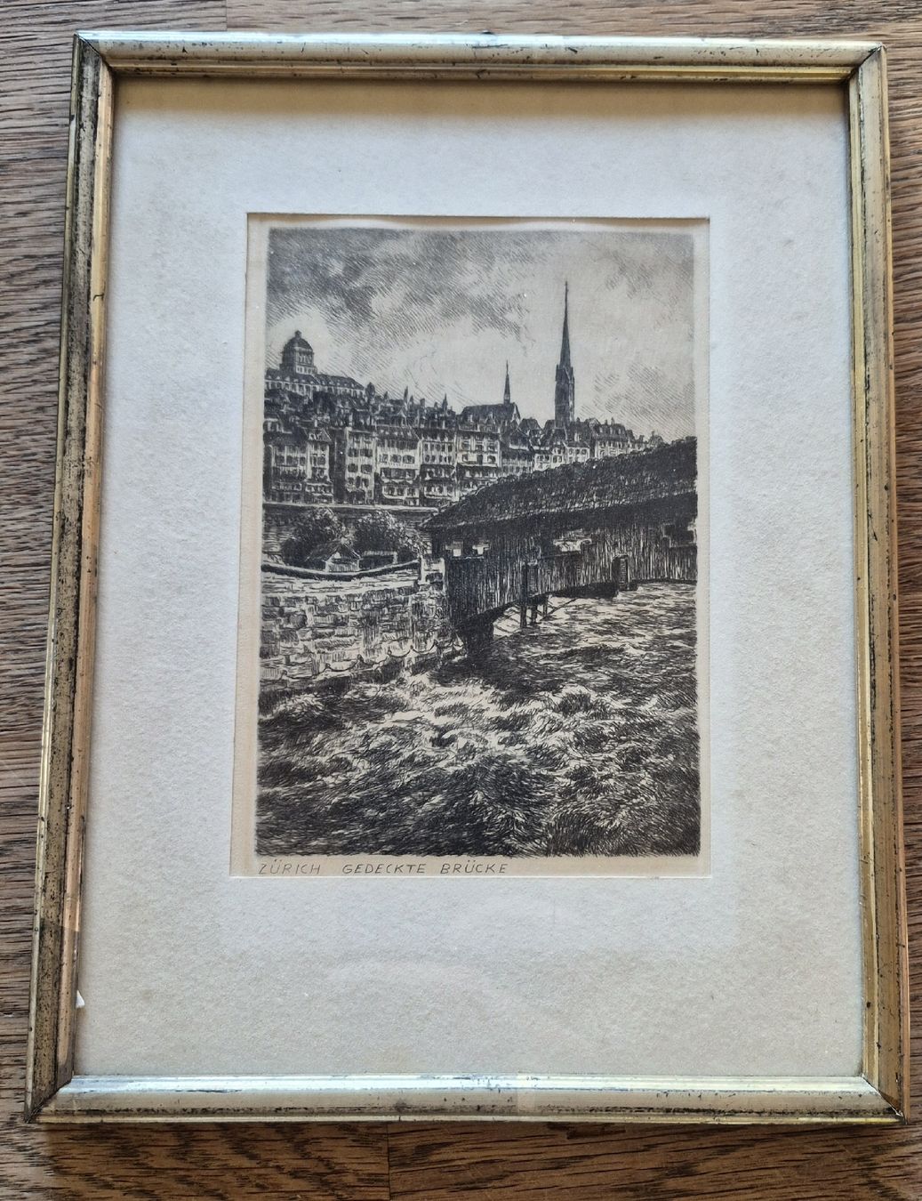 Foto & Immagini: Altes Bild: gedeckte Brücke Zürich – Usato da Lax venduto da toyotaf1 1