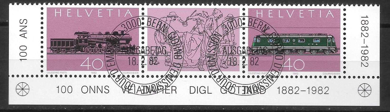 Tutti i francobolli: S75 Gotthard-Bahn mit ET Vollstempel 18.2.1982 – Nuovo (secondo la descrizione) da Olten venduto da clotaldi