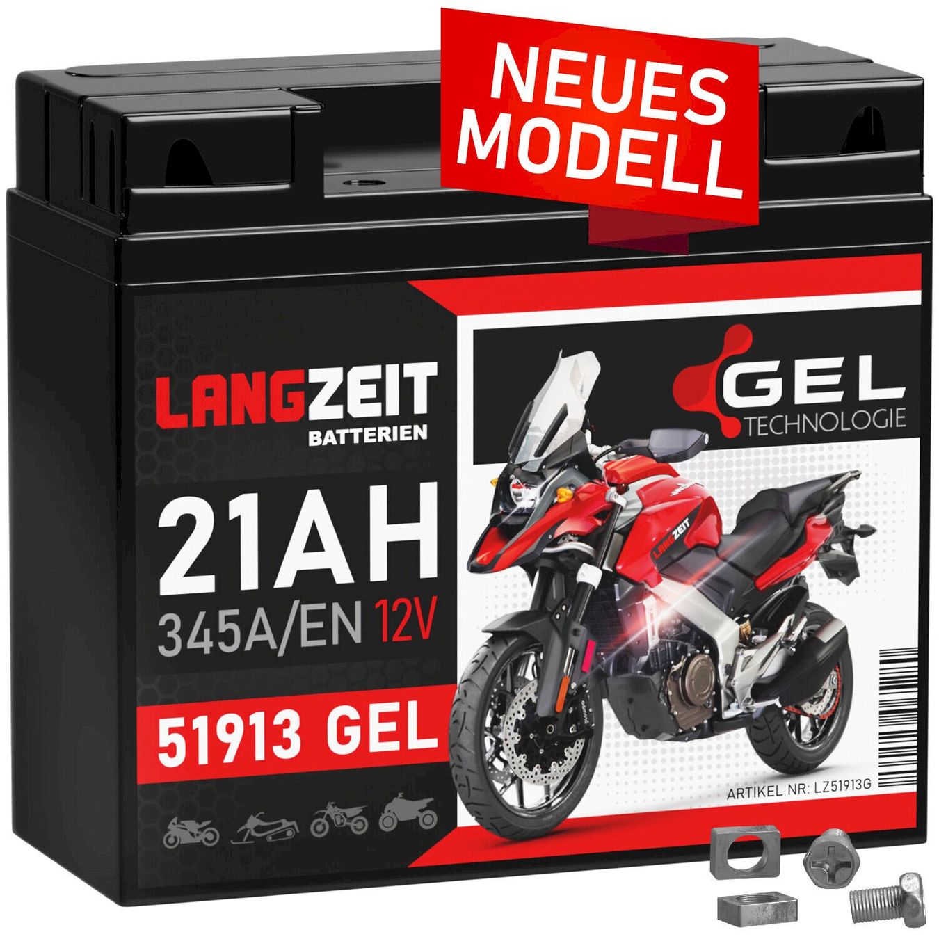 Batterie: Langzeit Motorradbatterie 21Ah 12V – Nuovo e nell'imballaggio originale da Bottighofen venduto da zaap