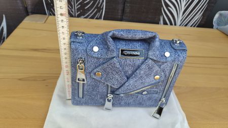 Handtasche Qianni Jeansoptik Jackendesign neuwertig