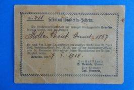 SEVELEN - Stimmfähigkeits-Schein 1915