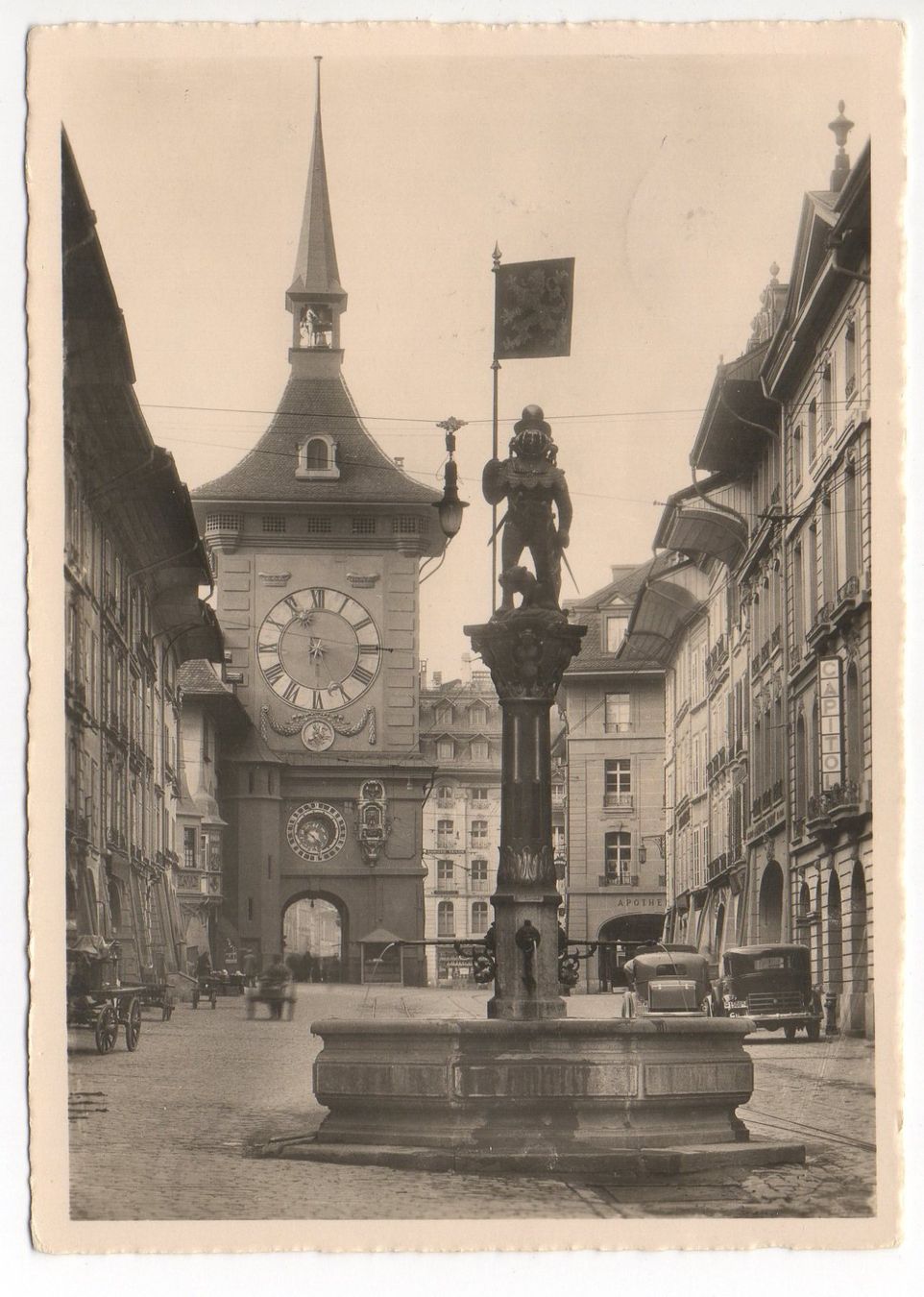 Ansichtskarten: BERN Zähringerbrunnen - Oldtimer, Auto – Gebraucht aus Jona von philajona
