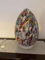 Tischlampe Glas Mosaik bunt eiförmig guter Zustand funktions