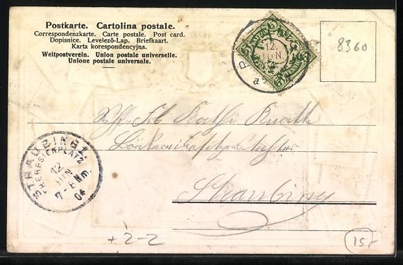 Cartoline postali: Litho Deggendorf, Luitpoldplatz, Briefma – Usato da Berlin venduto da bartko-reher 1