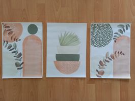 3er Poster-Set, je ca. 30x42 cm