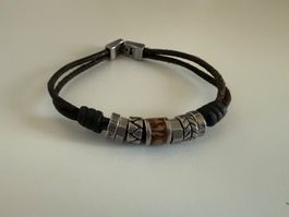Lederarmband mit Elementen Fossil