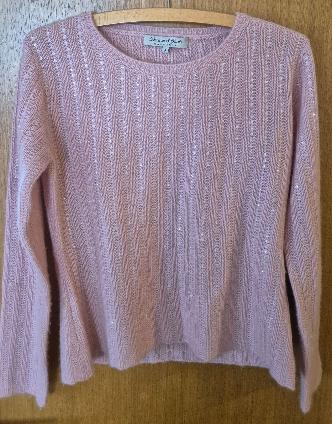 Pullover & Sweatshirts: Rundhalspullover, Kaschmir mit Pailletten, rosa, Gr S – Gebraucht aus St. Gallen von limonaden 1