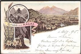-Litho Gruss aus Ragaz , 1895