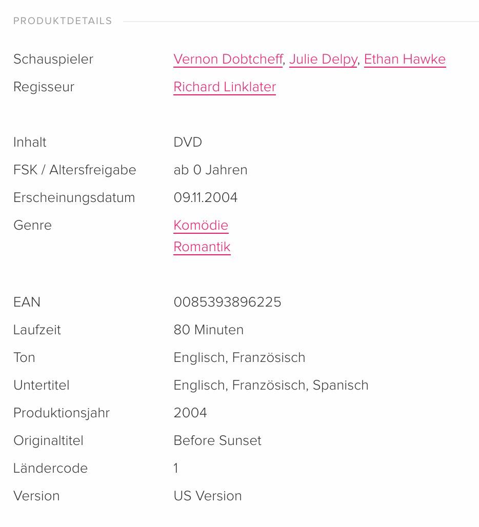 Alle DVDs: Before Sunset (2004) ENG/FRA (Code1) – Gebraucht aus Brunnen von Barfly5 2