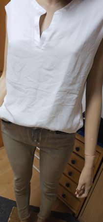 Bluse Comma Weiss Grösse 38 Used Look Jeans Grösse 28/32