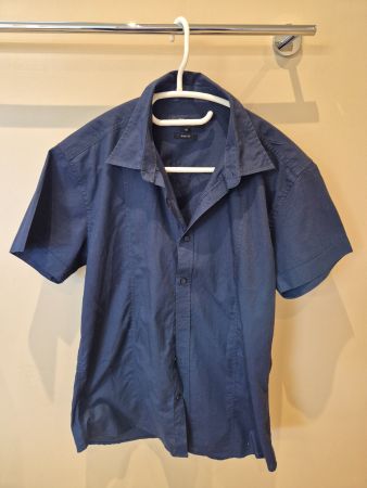 Sommerhemd von Smog, Gr. M, Slim Fit, Dunkelblau,