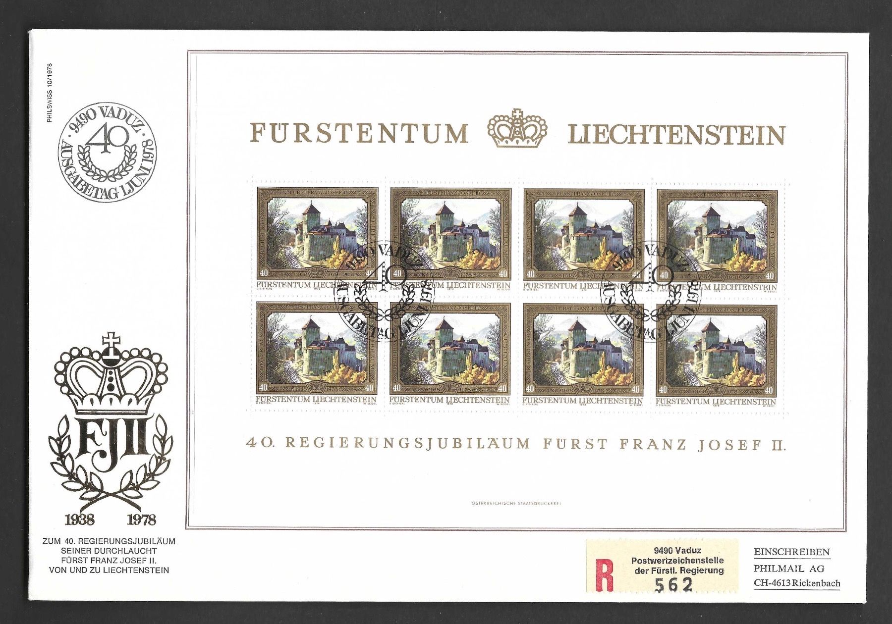 Tutti i francobolli: FDC Einschreiben Liechtenstein / Eil – Usato da Koblenz venduto da Markenhimmel
