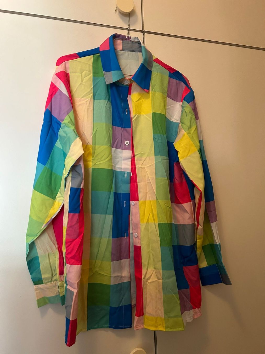 Camicie: Camicia a quadretti poliestere tg.M uomo – Usato da Melano venduto da H-Sara