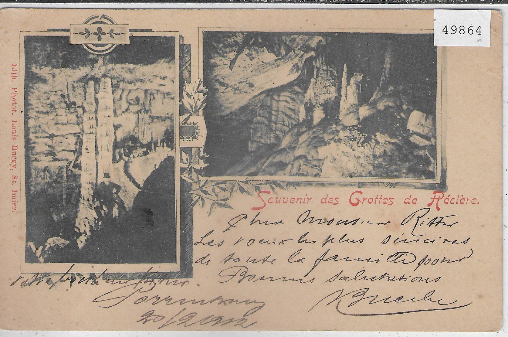 Cartoline postali: Souvenir des Grottes de Reclerc – Usato da Ettingen venduto da Kartenplanet