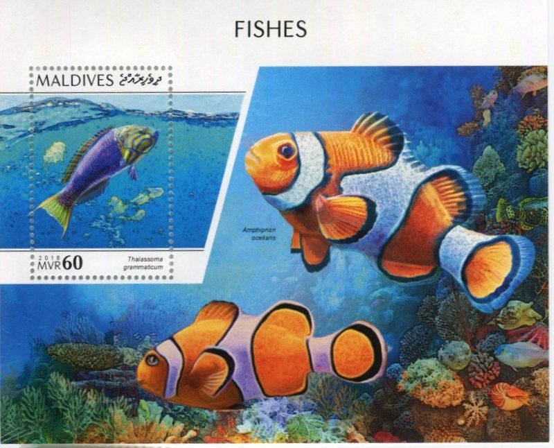 Tous les timbres: Block "Fische". Malediven. – Neuf avec emballage d'origine à Basel par Butsch5