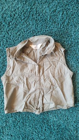 H&M Top Gr.140 khaki Sommer Weste Bluse Ärmellos