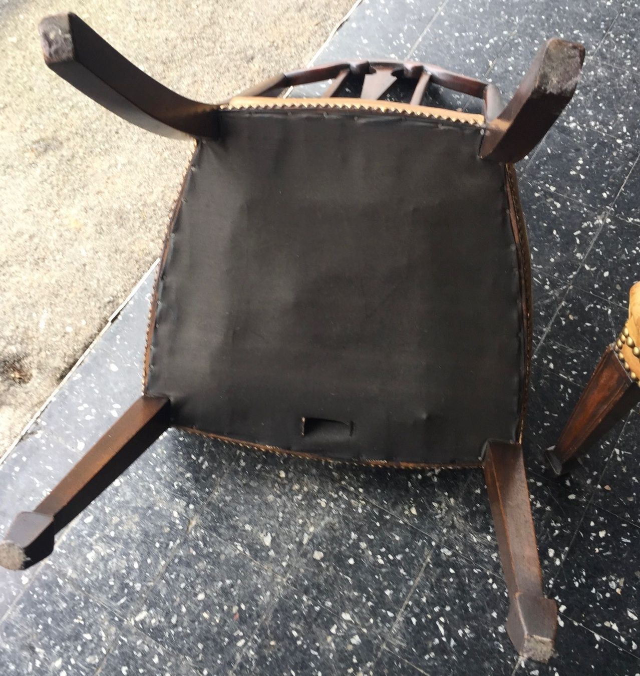 Sedie: 3 chaises bois/cuir, à restaurer – Usato da Onex venduto da mirza02 5