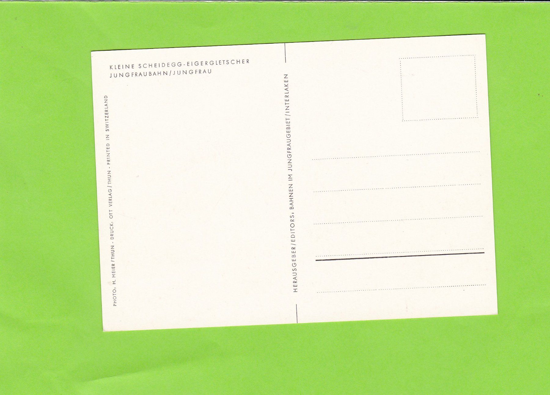 Cartoline postali: Jungfraubahn – Usato da St. Peterzell venduto da neckertal 1