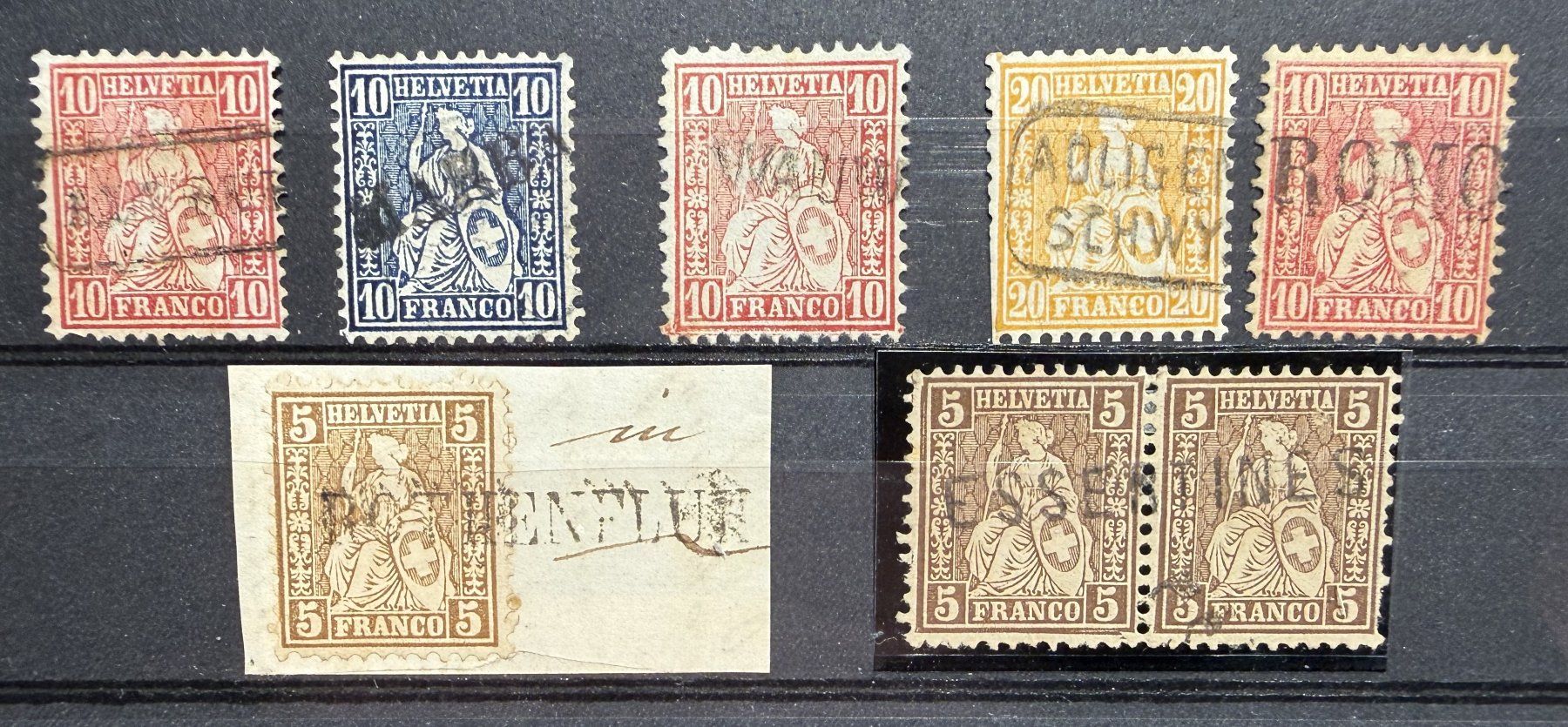 Alle Briefmarken: 32 + 38 LOT 7 Stück seltene Stempel – Gebraucht aus Steinhausen von yukon26