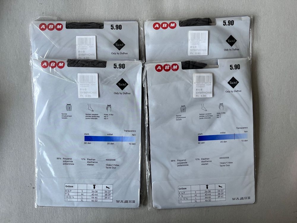 Strümpfe & Strumpfhosen: Strumpfhose ABM, trend 15, Grösse S (4-er Pack), Symphonie – Neu und originalverpackt aus Rudolfstetten von gst_g7xl 1