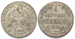 GRAUBÜNDEN 1 Batzen 1836 Billon unz!