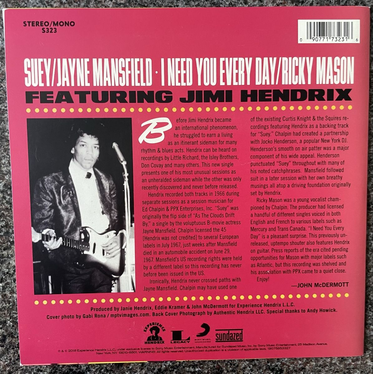 Schallplatten: Jimi Hendrix / Jayne Mansfield - Suey - Vinyl Single – Gebraucht aus Olten von Bluespapst 1