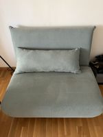 Sofa Sessel mit Kissen hellblau Flecken guter Zustand