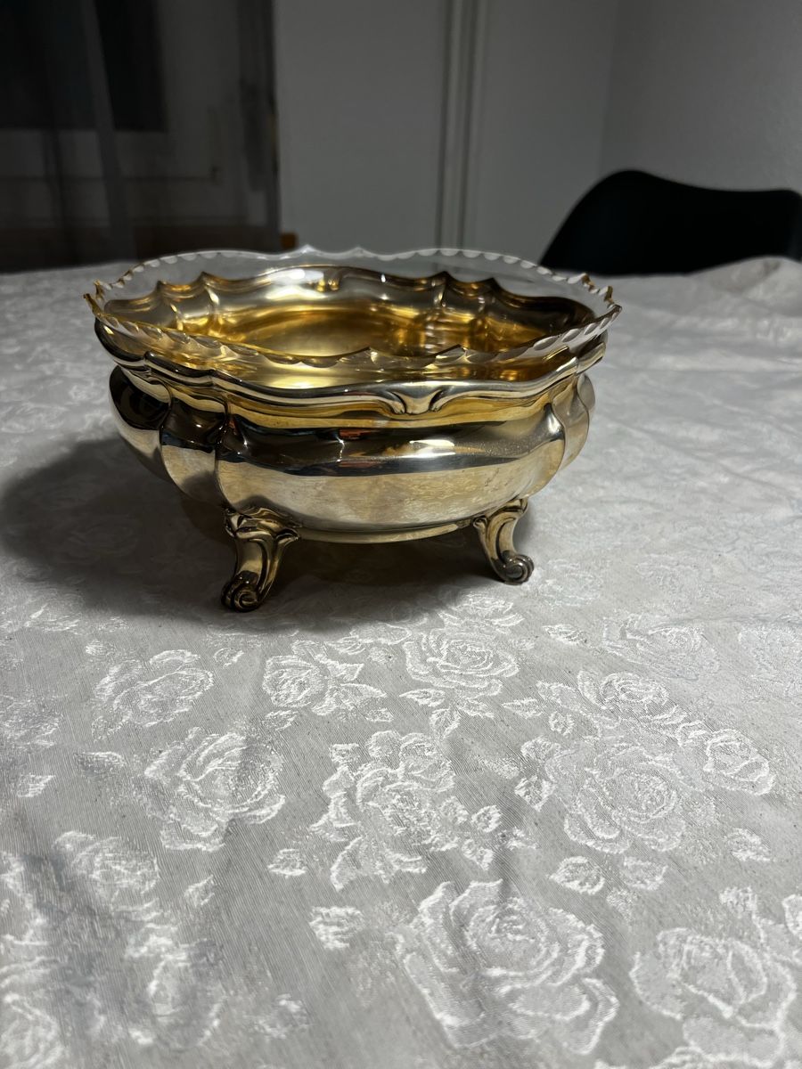 Ciotole: Vintage Schale mit Glaseinsatz, silber oder versilbert – Usato da Ostermundigen venduto da s_jaja