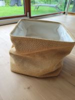 Schöner Wäschekorb/Aufbewahrungskorb aus Jute und Baumwolle