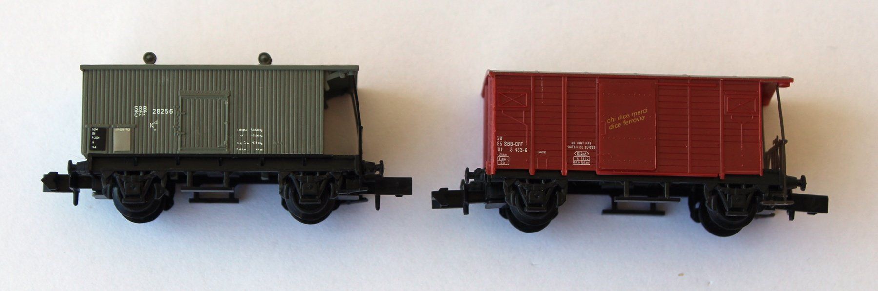 Modellini di ferrovie: 2x Spur N SBB CFF Gedeckte Güterwagen – Usato da Zürich venduto da Auctionata 1