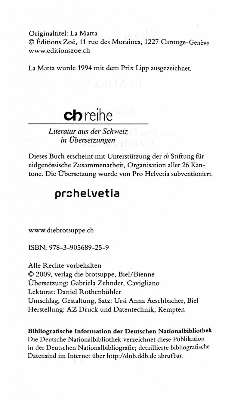 Bücher: Pasquali Adrien, La Matta (Roman) – Neu (gemäss Beschreibung) aus Sarnen von Livres 4