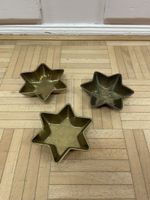 3x vintage Messing Schale Sternform Schalen Set mit Patina