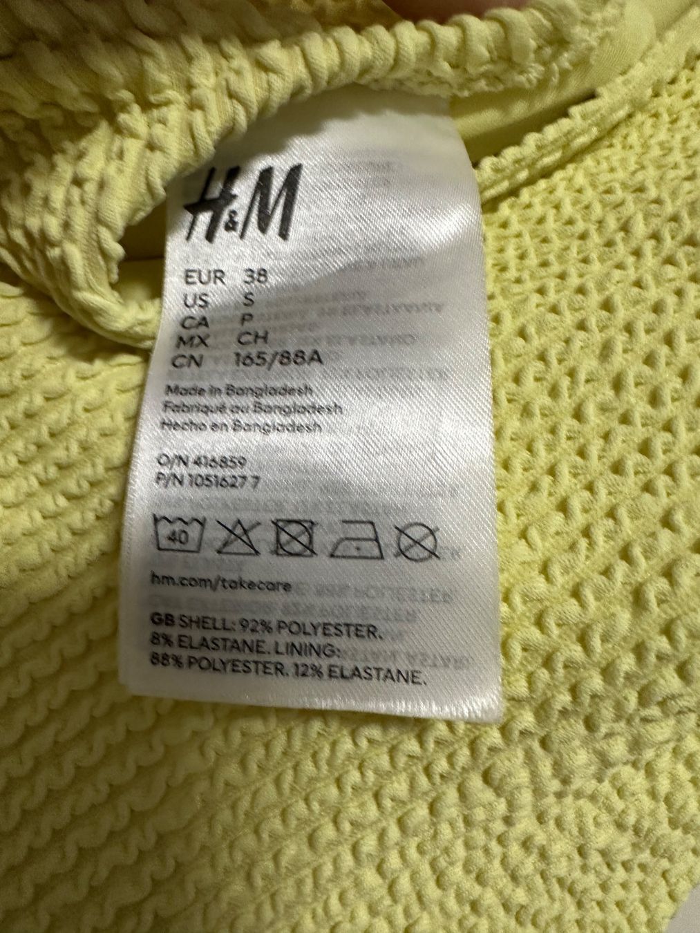 H&M Badekleider & Bikinis: H&M Gelbe Badeanzug Gr 38 EUR – Neu (gemäss Beschreibung) aus Basel von iulia_haul 2