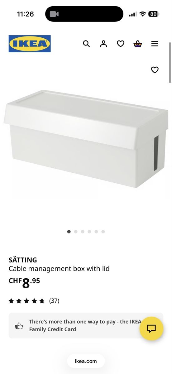 Ikea Altro in Decorazioni & Accessori: IKEA SÄTTING Cable management box with lid – Usato da Zürich venduto da arr_vq5w 3
