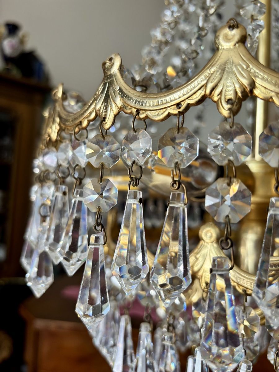 Lampes: Kristall Kronleuchter Messing, Edel-Vintage – D'occasion à Bern par Bagira40 4
