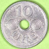 1935 / DÄNEMARK / 10 OERE - MÜNZE / SEHR GUT ERHALTEN !